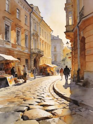 Kyiv St Sophia's Cathedral Golden Domes Watercolor Canvas Print