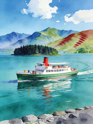 Lake District Grasmere Village Watercolor Canvas Print