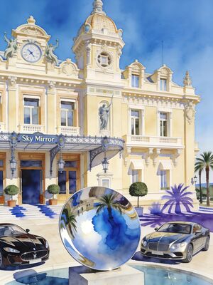 Monaco Monte Carlo Harbor Watercolor Canvas Print
