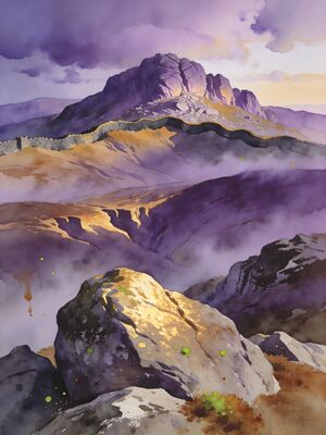 Mourne Mountains Alpine Meadow Watercolor Canvas Print