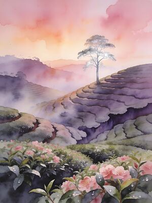 Munnar Eravikulam Grasslands Watercolor Canvas Print