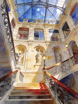 Nantes Chateau des Ducs Watercolor Canvas Print