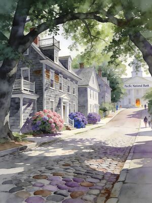 Nantucket Watercolor Canvas Print