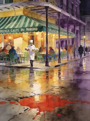 New Orleans Jackson Square and St Louis Cathedral Watercolor Canvas Print