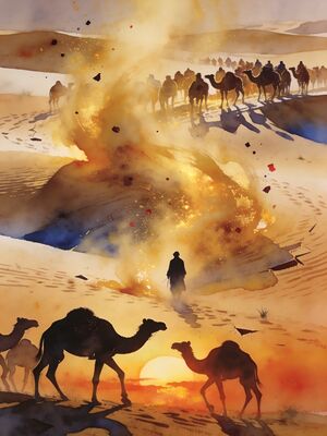 Pushkar Brahma Temple Steps Watercolor Canvas Print