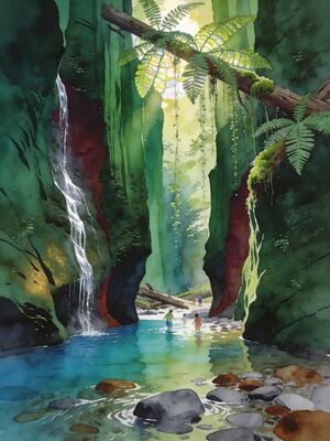 Redwood National Park Tallest Trees Grove Watercolor Canvas Print