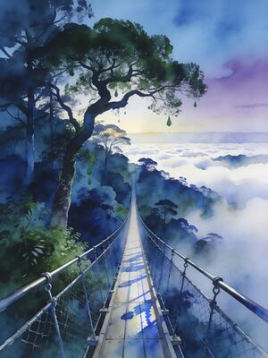 Rwanda Scenic Overlook Vista Watercolor Canvas Print