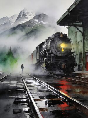 Skagway Broadway Gold Rush Town Watercolor Canvas Print