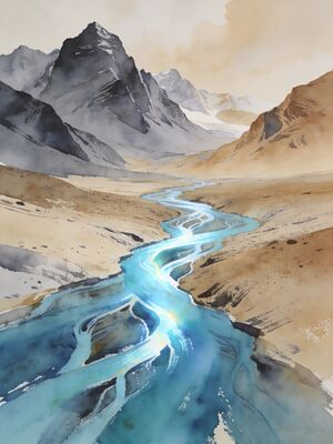 Spiti Valley Dhankar Monastery Precipice Watercolor Canvas Print