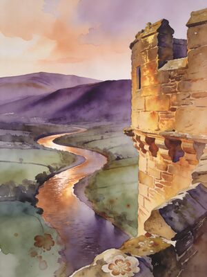 Stirling Castle Classic View Watercolor Canvas Print