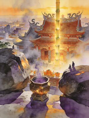 Taipei 101 Tower at Golden Sunset Watercolor Canvas Print