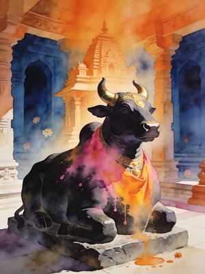 Thanjavur Saraswathi Mahal Library Watercolor Canvas Print