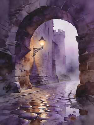 Toledo Historic Quarter Walk Watercolor Canvas Print