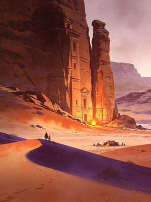 Wadi Rum Desert Valley Sunset Camp Watercolor Canvas Print