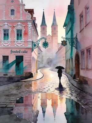 W Rzburg Watercolor Canvas Print