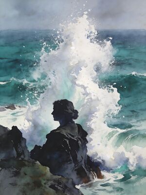 Cliffs Of Moher Watercolor Canvas Print