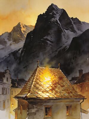 Innsbruck Watercolor Canvas Print