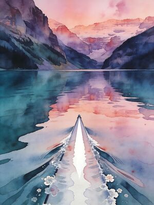 Kayaking Watercolor Canvas Print
