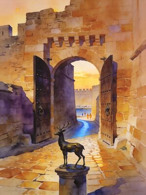 Rhodes Watercolor Canvas Print