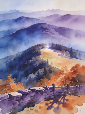 Shenandoah Watercolor Canvas Print