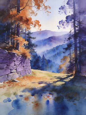 Shenandoah Watercolor Canvas Print