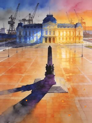 Valparaiso Watercolor Canvas Print