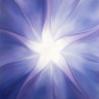 Botanical Blue Morning Glory Canvas Painting