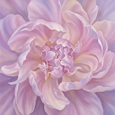 Botanical Lavender Peony Close Canvas Painting