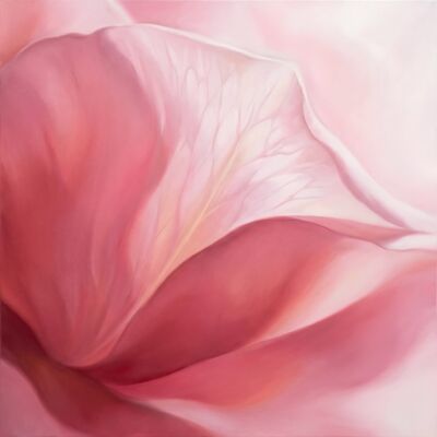 Rose Petal Curve Botanical Canvas Wall Art