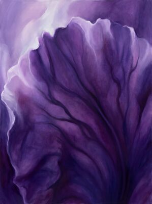 Botanical Iris Petal Velvet Canvas Painting