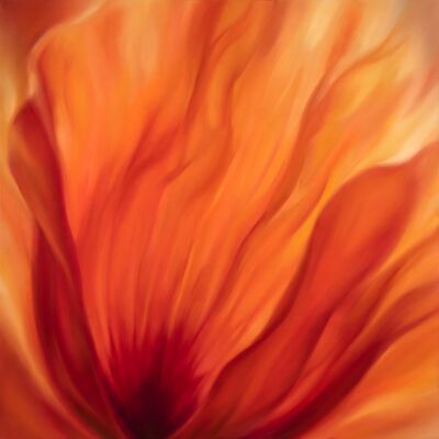 Poppy Petal Silk Botanical Canvas Painting