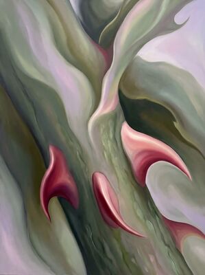 Botanical Thorny Rose Stem Canvas Painting