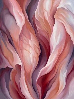 Pink Canyon Walls Abstract Canvas Painting