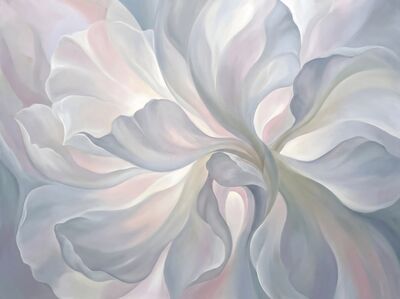 Cloud Form White Botanical Canvas Wall Art