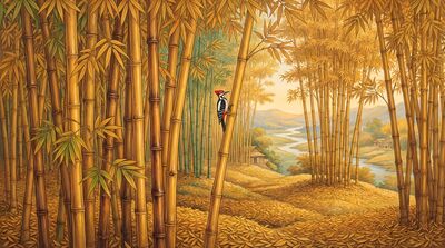 Golden Bamboo Maturity Variety Canvas Painting