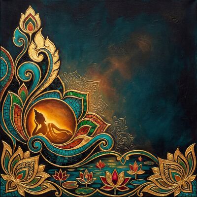Reclining Buddha Canvas Painting