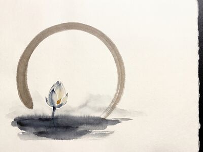Lotus Bud Emerging Canvas Painting