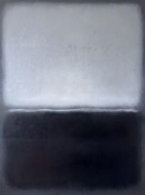 Mark Rothko Grey Over Charcoal Canvas Painting