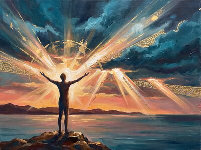 Hands Reaching to Heaven Canvas Wall Art