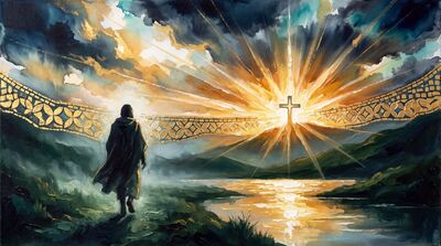Crucifixion Silhouette Forest Canvas Wall Art