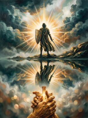 Archangel Michael Green Forest Canvas Wall Art