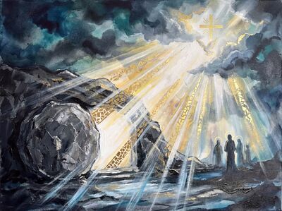 Empty Tomb Silver Light Canvas Wall Art