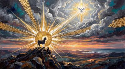 Lamb of God Silver Radiance Canvas Painting