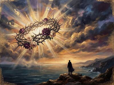 Crown of Thorns Blooming Flowers Canvas Wall Art