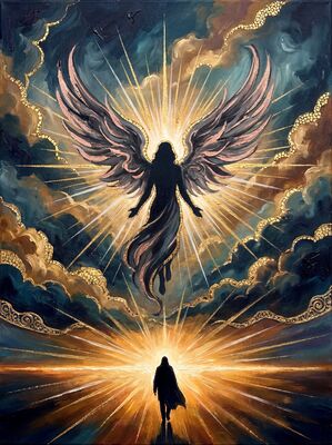 Majestic Angel Rose Gold Wings Canvas Wall Art