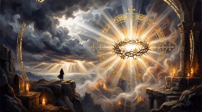 Crown of Thorns Silver Light Canvas Painting