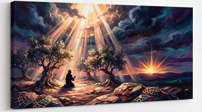 Garden of Gethsemane Purple Canvas Wall Art