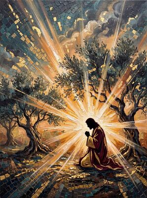 Gethsemane Burgundy Canvas Wall Art