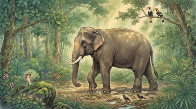 Jungle Elephant Lord of Forest Canvas Wall Art