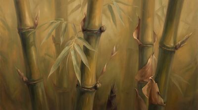 Five Bamboo Botanical Study Oil Painting Canvas Wall Art